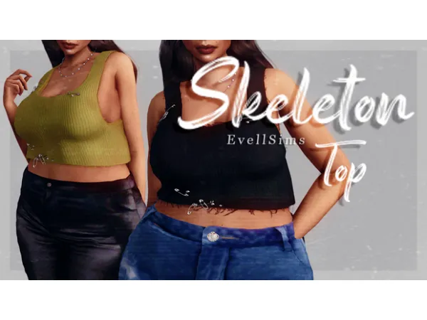 Mix Skeleton Top by EvellSims - The Sims 4 Custom Content
