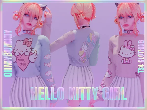 Alpha Hello Kitty Girl by ohmybunnny2 - The Sims 4 Custom Content
