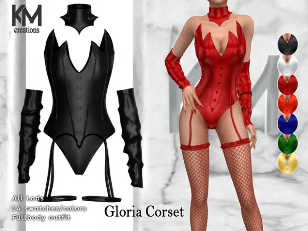 Alpha [KM] Gloria Corset by kmcreations_ts4 - The Sims 4 Custom Content