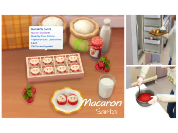 Maxis Match December 2021 Recipe_Macaron Santa by simsfinds - The Sims 4 Custom Content