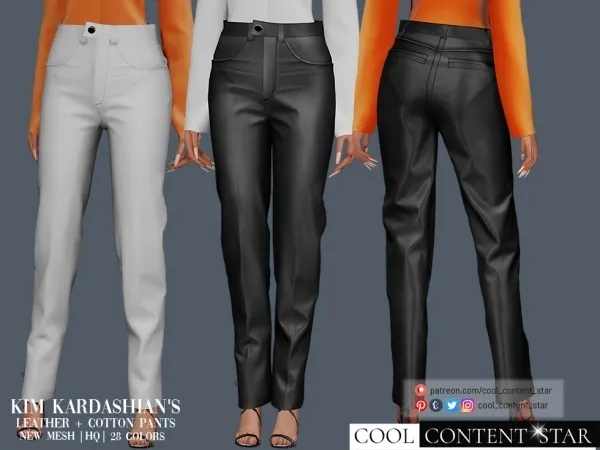 Alpha cool_content_star Leather Pants by cool_content_star - The Sims 4 Custom Content