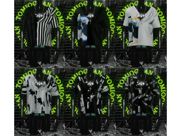 Alpha 21K TUMBLR GIFT LOOSE BUTTON UP by simsfinds - The Sims 4 Custom Content