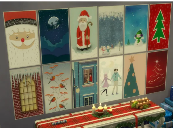 Maxis Match ims 4 Christmas Poster Collection by simsfinds - The Sims 4 Custom Content