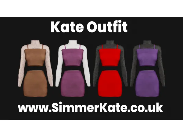 Alpha Kate Outfit by simmerkatex - The Sims 4 custom content