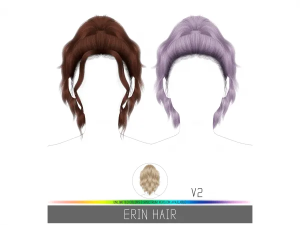 Alpha ERIN HAIR by simsfinds - The Sims 4 Custom Content
