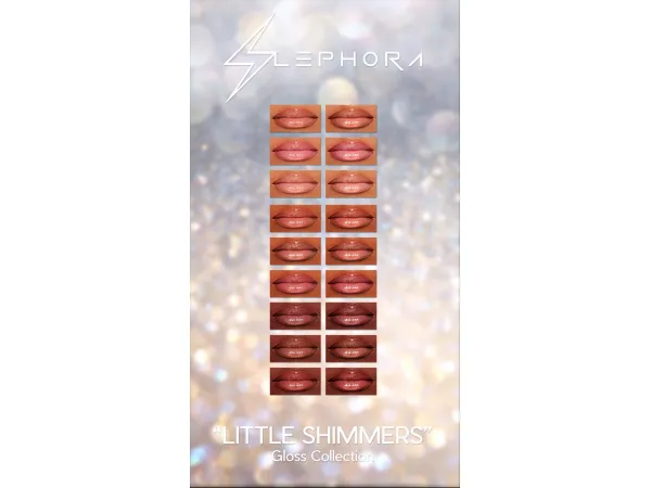 Alpha Little Shimmers Gloss Collection by SLEPHORA - The Sims 4 Custom Content