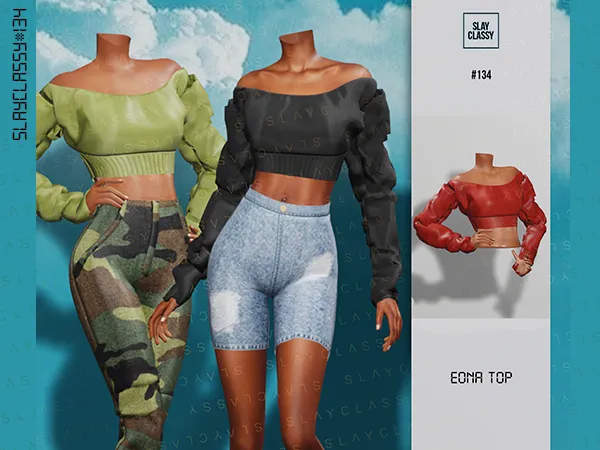 Alpha SC134 EONA TOP by slayclassy - The Sims 4 Custom Content