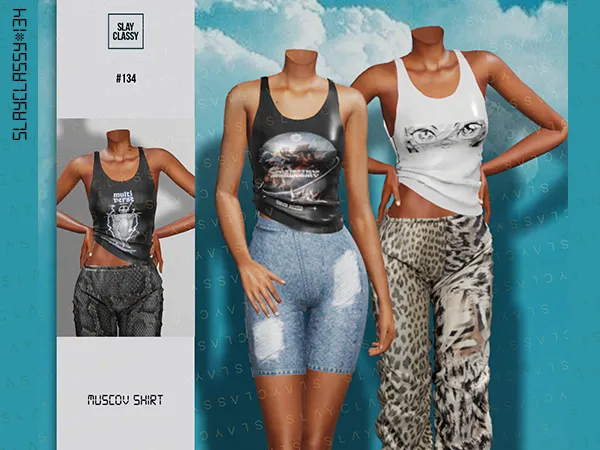 Alpha SC134 MUSCOV TANK TOP by slayclassy - The Sims 4 Custom Content