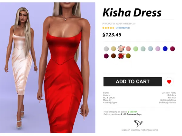 Alpha Kisha Dress by Nightingale Sims - The Sims 4 Custom Content