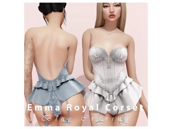 Alpha Blue Craving Emily Royal Corset UPDATE 22/11/2022 by bluecraving - The Sims 4 custom content