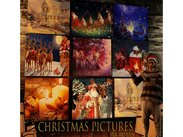 Maxis Match Christmas pictures from Santa Claus by simsfinds - The Sims 4 Custom Content