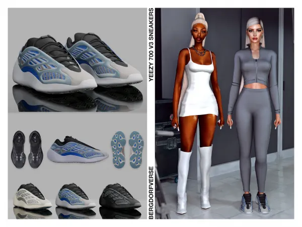 Alpha Yeezy 700 V3 Sneakers by bergdorfsims - The Sims 4 Custom Content