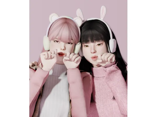 Alpha acc)earmuffs Bunny, Bear by simsfinds - The Sims 4 custom content