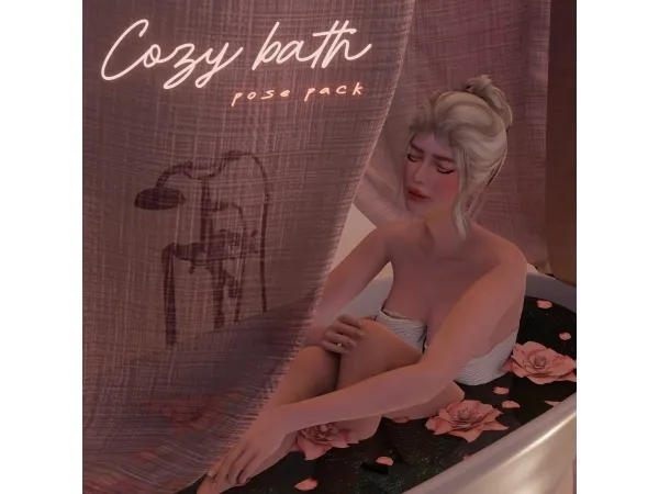 Mix pack Cozy bath poses by puffersuffer - The Sims 4 Custom Content