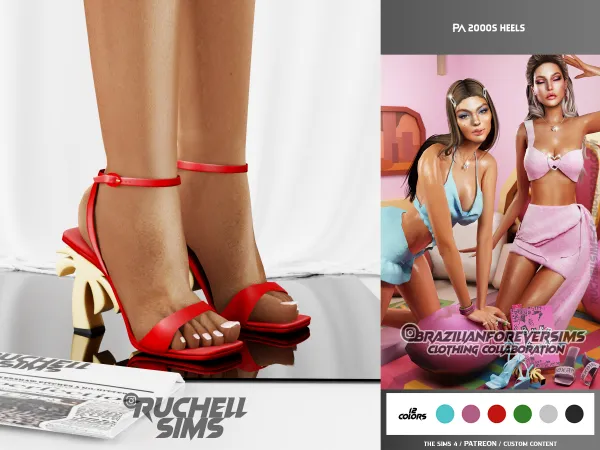 Alpha PA 2000s HEELS by ruchellsims - The Sims 4 Custom Content