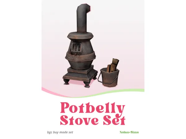 Maxis Match Potbelly Stove Set Sims by Nolan - The Sims 4 Custom Content
