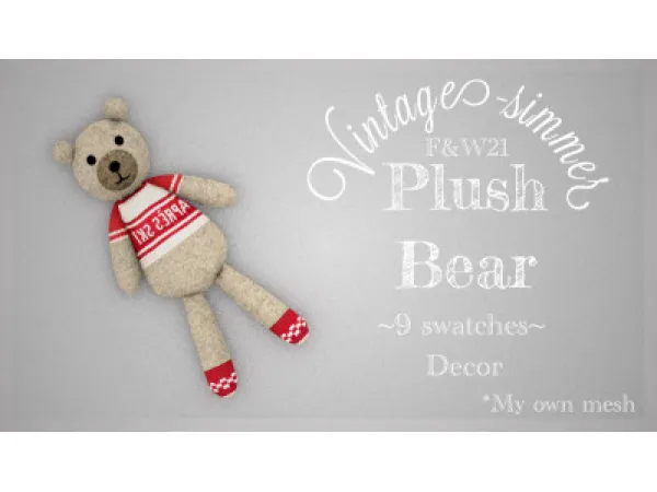 Alpha Plush Bear by simsfinds - The Sims 4 Custom Content