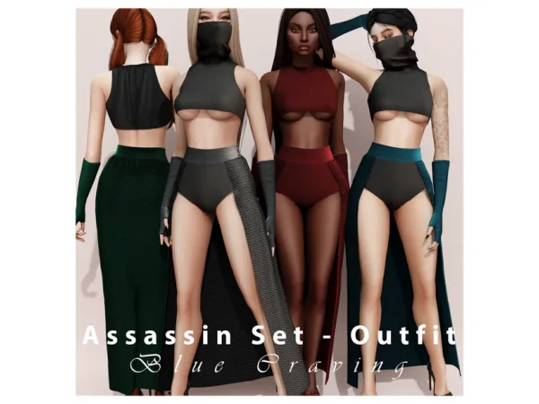 Alpha Blue Craving Assin Set by bluecraving - The Sims 4 custom content