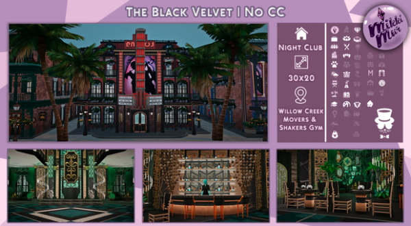 Mix The Black Velvet Sims 4 Build No Черный Вельвет by simsfinds - The Sims 4 Custom Content