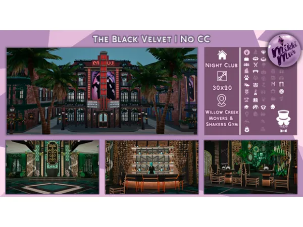 The Black Velvet | Sims 4 Build No CC | Черный Вельвет by MikkiMur