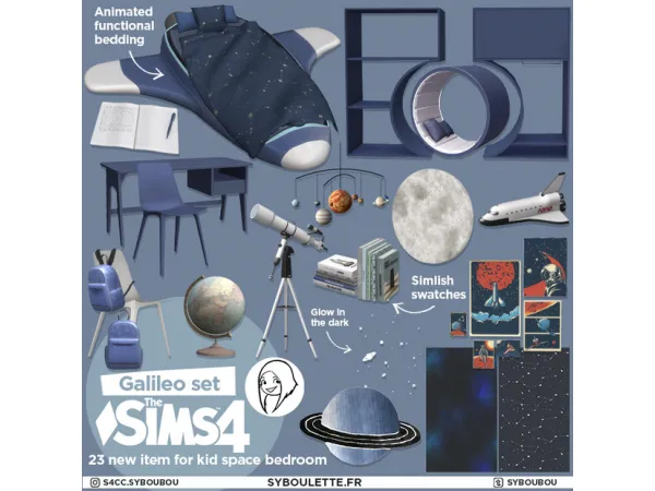 Alpha GALILEO KID BEDROOM SIMS 4 by simsfinds - The Sims 4 Custom Content