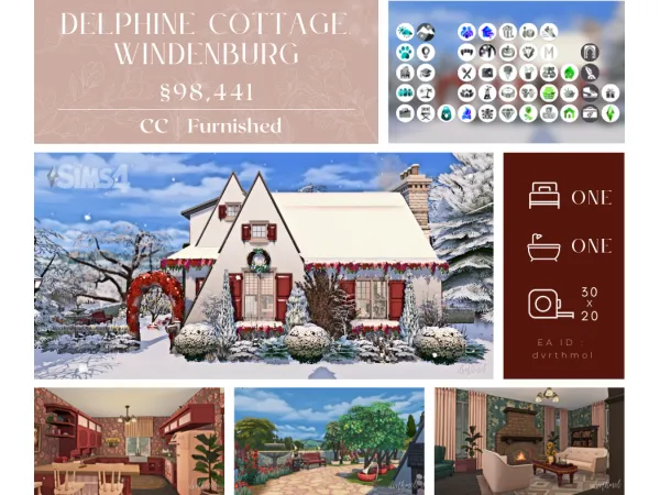 Maxis Match DELPHINE COTTAGE WINDENBURG - The Sims 4 Custom Content
