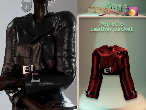 Alpha Perfecto Leather Jacket by v1s4g3 - The Sims 4 custom content