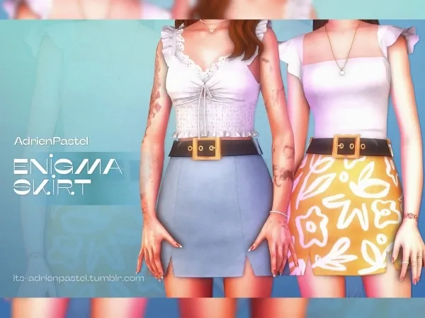 Maxis Match Enigma Skirt by adrienpastel - The Sims 4 Custom Content