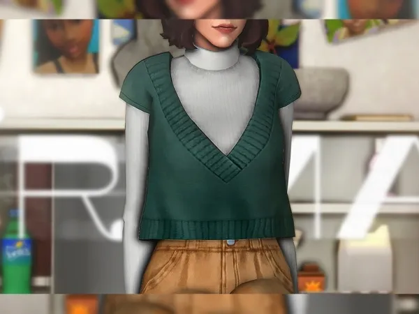 Maxis Match Irma Sweater by adrienpastel - The Sims 4 Custom Content