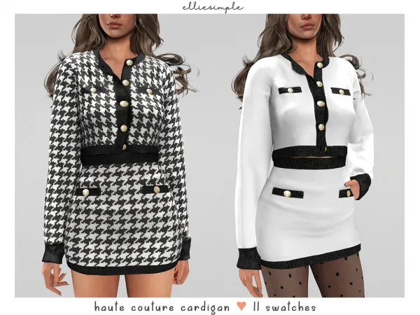 Alpha elliesimple haute couture cardigan by elliesimple - The Sims 4 Custom Content