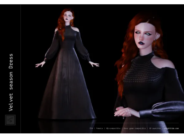 TS4 Velvet season Dress by shushilda