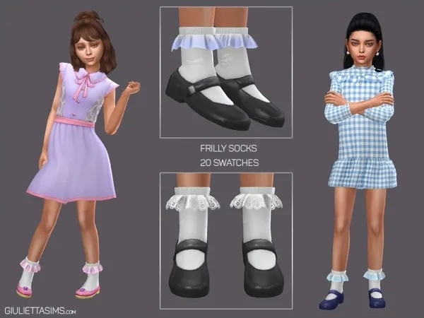 Mix Frilly Socks For Kids by giuliettasims - The Sims 4 Custom Content