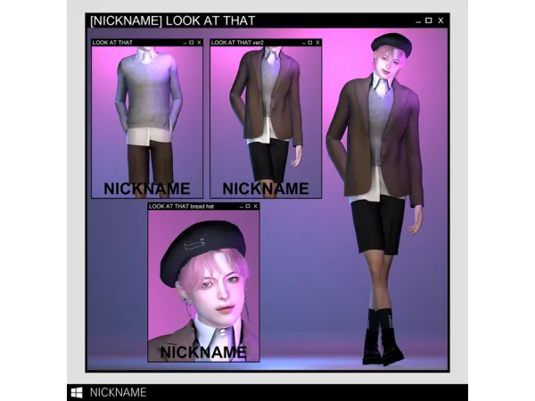 Alpha [CAS] LOOK AT THAT clothesbread hat by give me a nickname - The Sims 4 Custom Content