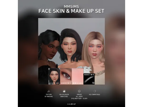Mix MMSIMS Face Skin Make up Set - The Sims 4 Custom Content