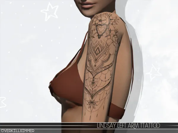 Mix Lindsay left arm tattoo by overkillsimmer - The Sims 4 Custom Content