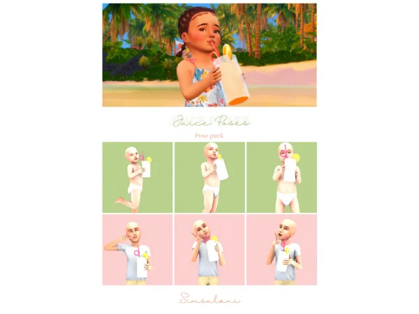 Maxis Match 197 POSE PACK JUICE POSES by simsfinds - The Sims 4 Custom Content