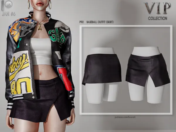 Alpha BASEBALL OUTFIT (SKIRT) P92 tr by busratr - The Sims 4 Custom Content