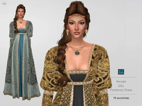 Alpha Sifix Fiorenza Dress RC by elfdor - The Sims 4 Custom Content