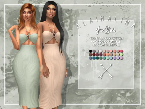 Maxis Match Jane Dress by alainalina - The Sims 4 Custom Content