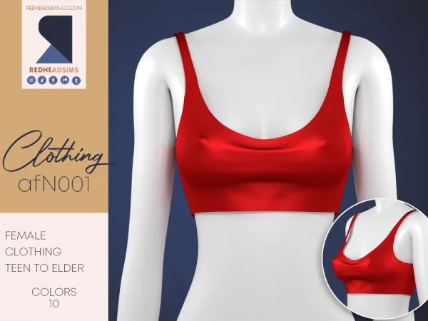 Alpha AF CLOHTING N001 by redheadsims - The Sims 4 Custom Content