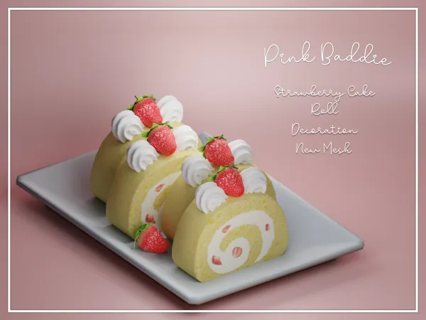 Strawberry cake roll decor