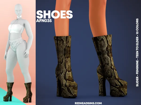 Alpha AF SHOES N035 SLIDER - The Sims 4 Custom Content