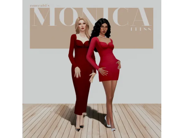 Maxis Match Monica Dress by simsfinds - The Sims 4 Custom Content