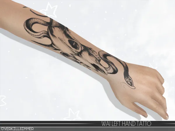 Mix Wai left hand tattoo - The Sims 4 Custom Content