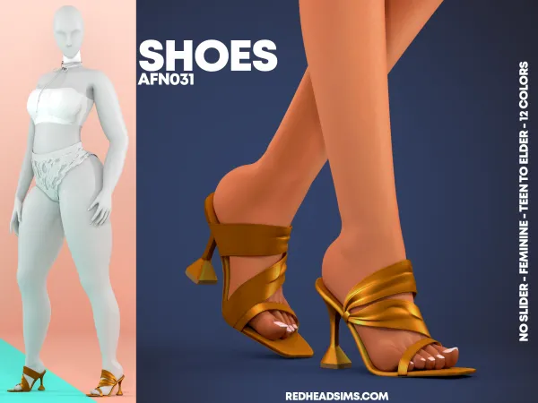 Alpha AF SHOES N031 NO SLIDER by redheadsims - The Sims 4 Custom Content
