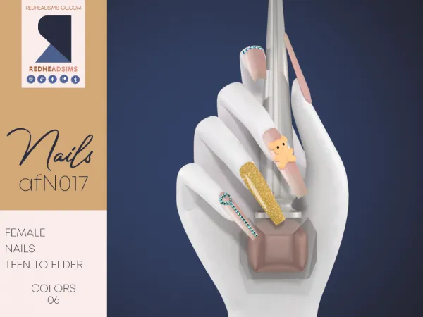 Alpha AF NAILS N017 - The Sims 4 Custom Content