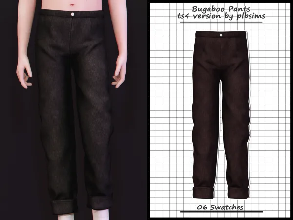 Alpha Bugaboo Pants by plbsims - The Sims 4 Custom Content