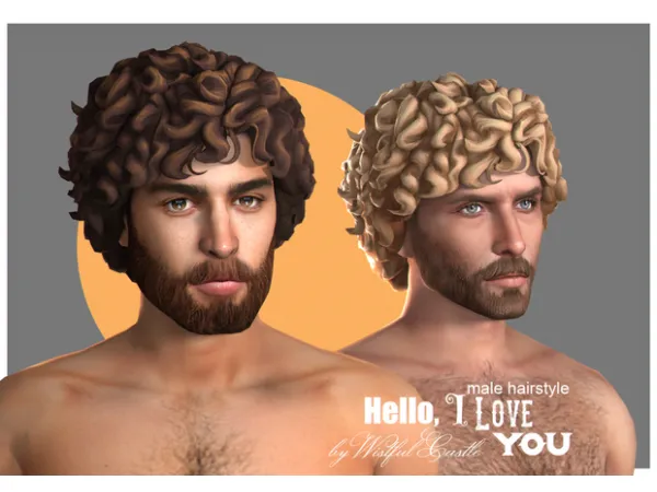 Maxis Match Hello I Love You (male hair FIXED) by simsfinds - The Sims 4 Custom Content