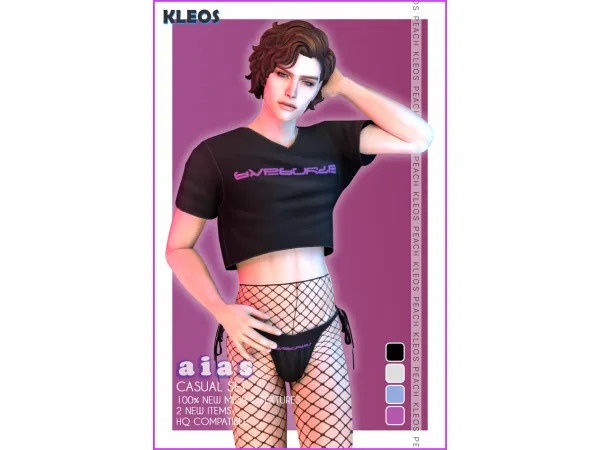 Alpha Aias Casual Male Set by smsims - The Sims 4 Custom Content