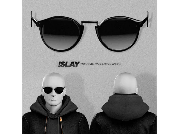 Alpha The Beauty Black Glasses by simsfinds - The Sims 4 Custom Content